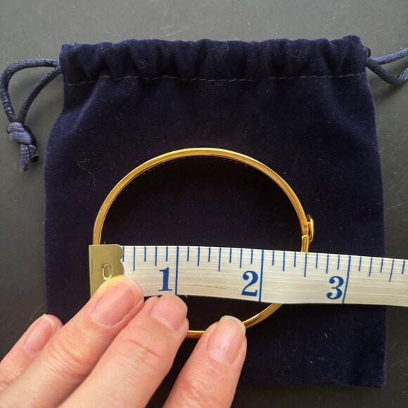 Halcyon Days Agama Cream & Gold Hinged Bangle Bracelet - Gift For Her - Picture 10 of 12